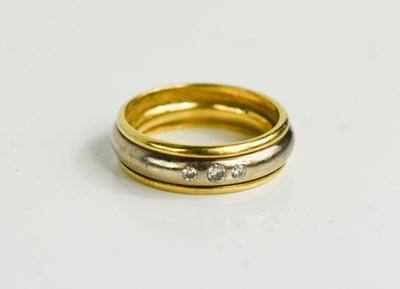 Lot 162 - An 18ct gold and diamond ring, set in white...