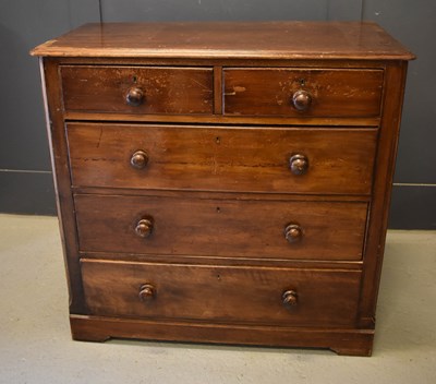 Lot 416 - A 19th century chest of drawers raised on...