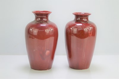 Lot 70 - A pair of Ruskin style shouldered pottery...
