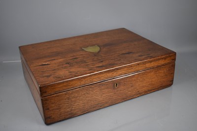 Lot 195 - An antique oak cutlery box by Goldsmiths &...