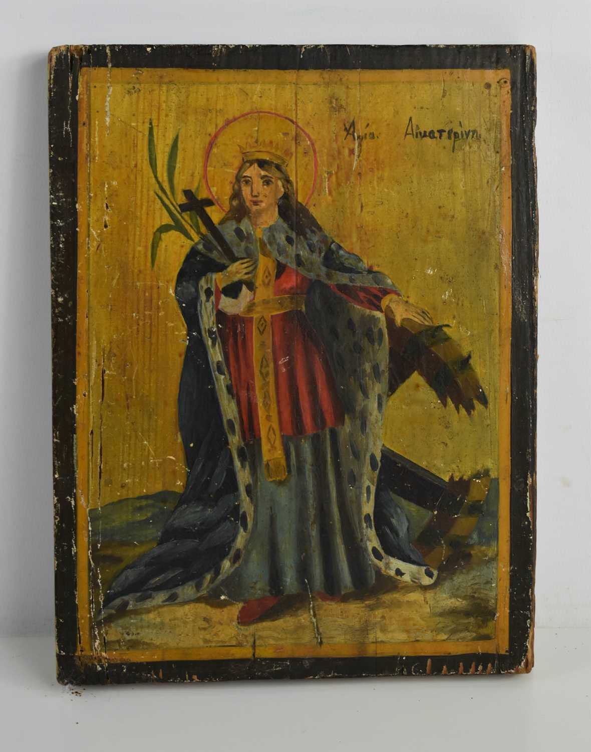 Lot 194 - A Russian icon, the painted panel depicting...