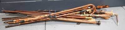 Lot 259 - A group of antique and vintage walking canes,...