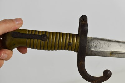 Lot 294 - A French M1866 chassepot bayonet and scabbard,...