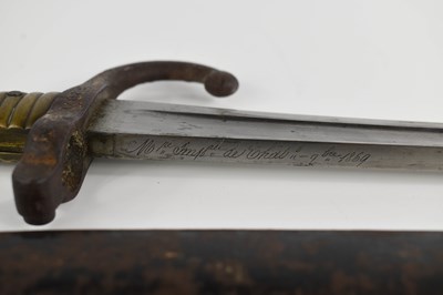 Lot 294 - A French M1866 chassepot bayonet and scabbard,...