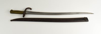 Lot 294 - A French M1866 chassepot bayonet and scabbard,...