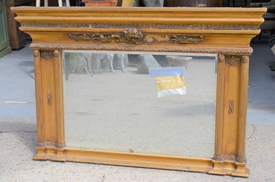 Lot 357 - A late 20th century gold painted, overmantle...