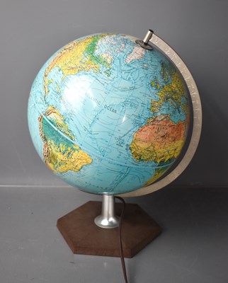 Lot 166 - A mid 1970's light up globe on stand, 42cm high.