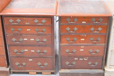 Lot 383 - A pair of 19th century oak sets of drawers,...