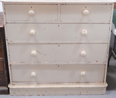 Lot 375 - A Victorian painted pine chest of drawers,...