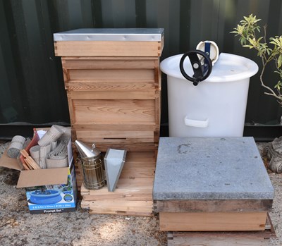 Lot 484 - A National Hive bee hive, together with...