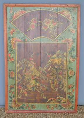 Lot 24 - An early 20th century Chinese painted panel,...