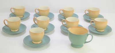 Lot 59 - A Denby green coffee set comprising cups,...