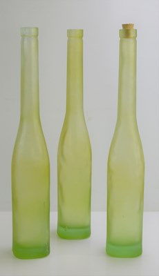 Lot 95 - Three vintage decorative green glass wine...