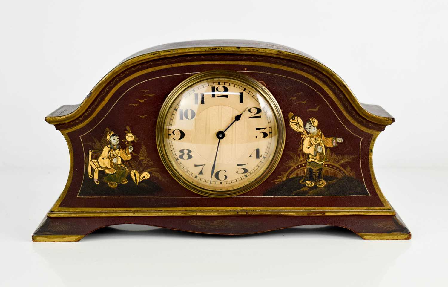 Lot 35 - An early 20th century Chinoiserie mantle clock,...