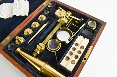 Lot 201 - A Gould-Type travel Microscope by William Cary,...