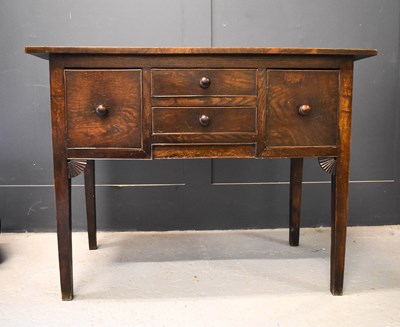 Lot 431 - An early 19th century oak side table with two...