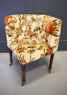 Lot 378 - A late 19th Century corner chair, button back...