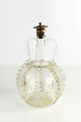 Lot 58 - A 19th century hand blow glass twin handled...