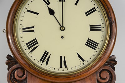Lot 6 - A Victorian mahogany drop dial wall clock,...