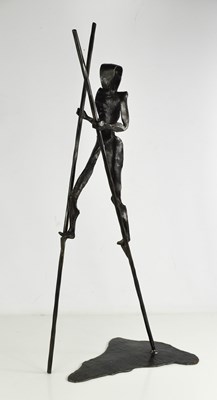 Lot 16 - Paul Margetts, 20th century, a bronzed steel...
