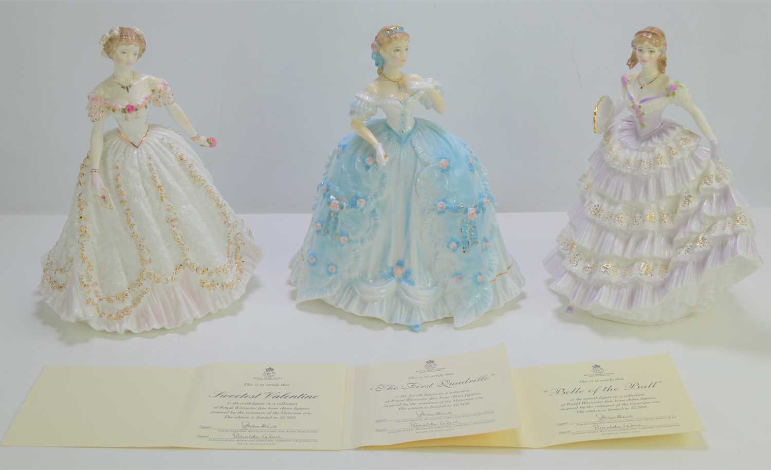 Lot 103 - Three Royal Worcester porcelain figurines,...