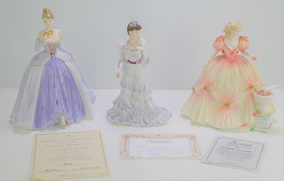 Lot 106 - Three coalport porcelain figurines comprising...