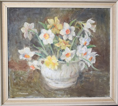 Lot 546 - C Dowman (20th century) Spring Nosegay, oil on...