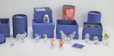 Lot 129 - A group of Swarovski crystal glass ornaments...