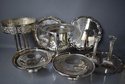 Lot 216 - A group of silver plateware, to include wine...