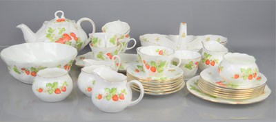 Lot 109 - A Queens Virginia Strawberry pattern tea...