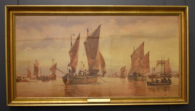 Lot 595 - Richard Henry Nibbs (1815-1898) "Boats leaving...