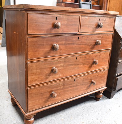 Lot 391 - A 19th century mahogany chest of two short and...