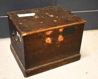 Lot 368 - A Victorian oak travelling chest with twin...