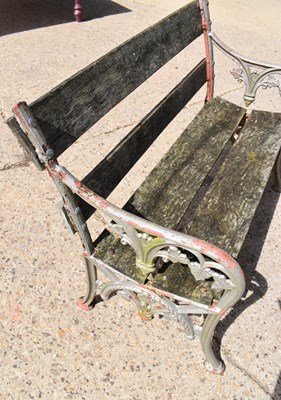 Lot 480 - A small antique cast iron bench, the two...