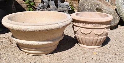 Lot 475 - Two pale terracotta Italian style planters.