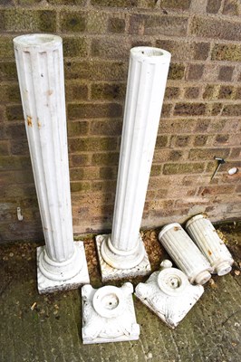 Lot 442 - A near pair of fine Italian marble columns,...