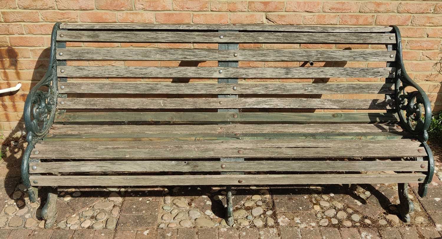 Lot 666 - A Victorian Falkirk Royal Parks bench with...