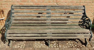 Lot 666 - A Victorian Falkirk Royal Parks bench with...