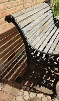 Lot 496 - A rare Falkirk '19' cast iron bench depicting...