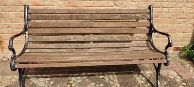 Lot 670 - An 1880's cast iron ended bench attributed to...