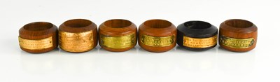 Lot 181 - A set of six antique wooden napkin rings...