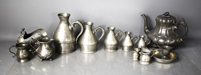 Lot 141 - A set of Irish pewter graduated measures,...