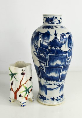 Lot 31 - A 19th century Chinese blue and white baluster...