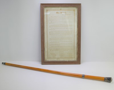 Lot 210 - An early 20th century framed notice of...