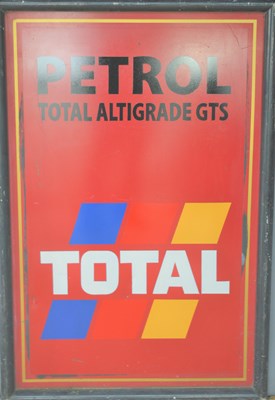 Lot 286 - A vintage Total petrol metal sign set within a...