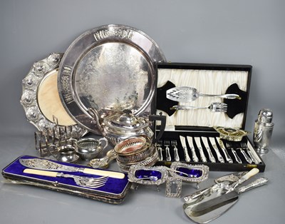 Lot 420 - A group of silver plate, including a coffee...