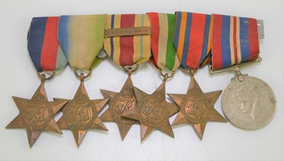 Lot 491 - A WWII medal group comprising 1939-1945 star,...