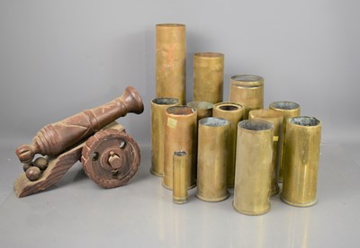 Lot 483 - A group of mostly post WWII dated brass shells...