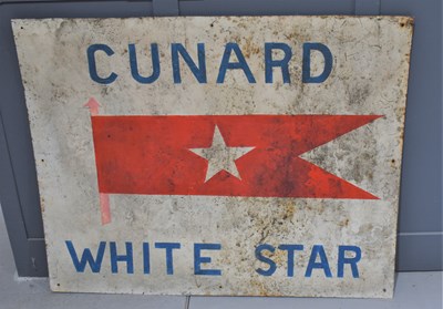 Lot 311 - A large Cunard White Star Line metal sign,...