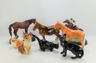 Lot 346 - A Beswick palomino ceramic horse together with...